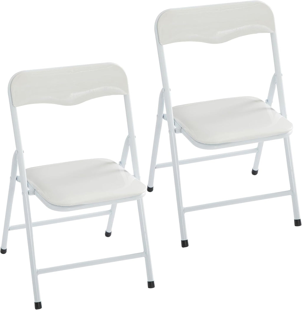 Heritage Kids Padded Folding Chair for Kids, Set of 2, White, Ages 3+