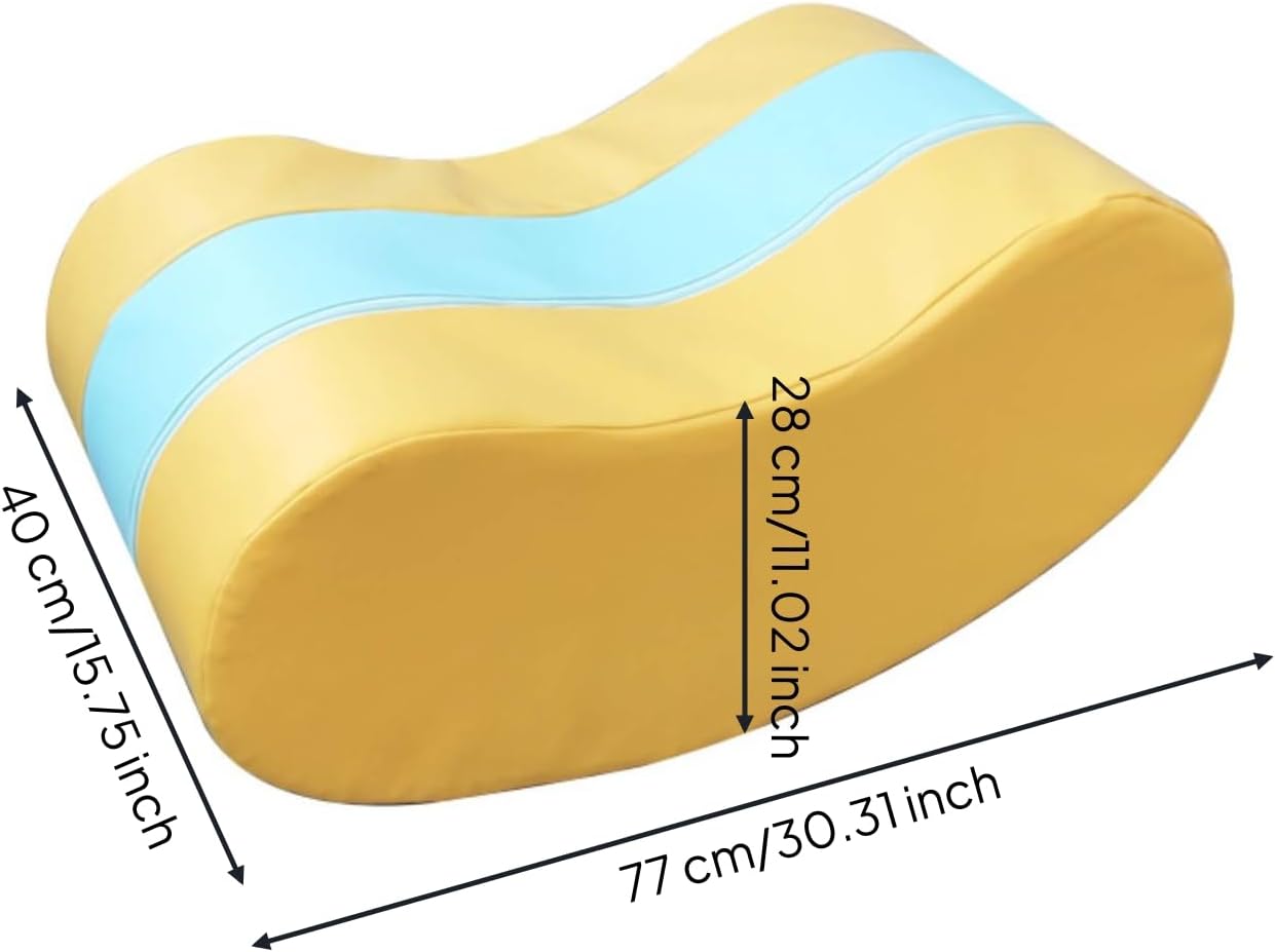 Children Sensory Rocker Rocking Boat Toy Chair Foam Padding Wood Frame PU Leather Clean Compact Size Suitable for Child playrooms Daycare Preschool Indoor Home