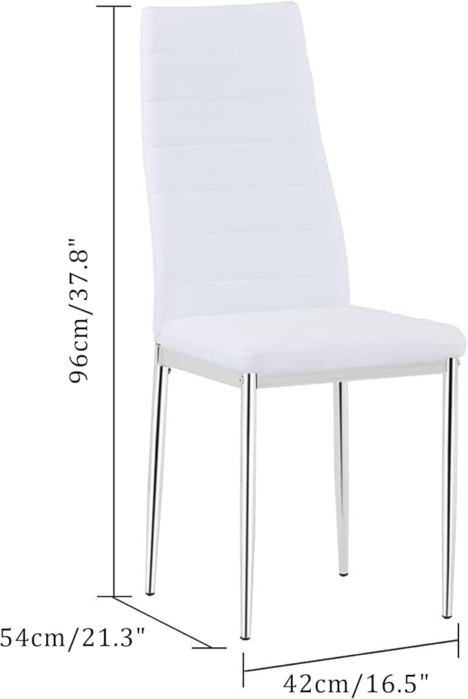 5 Piece Glass Dining Table Table Set, Tempered Glass Dining Table Set for 4 Kitchen Table Set with 4 Upholstered Chairs for Kitchen Dining Room (Gold Leg Table with White Chair)
