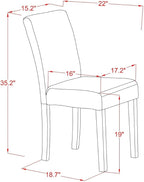 East West Furniture DUAB5-MAH-18 5 Piece Dining Set Includes a Rectangle Dining Room Table and 4 Coffee Linen Fabric Upholstered Chairs, 36x60 Inch, Mahogany