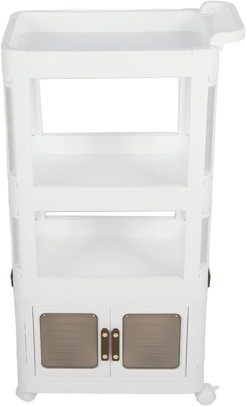 Rolling Storage Cart with Wheels, 4 Tier Organizer Mobile Shelving Unit Utility Cart Tower Rack for Kitchen Bathroom Laundry Narrow Places, Kitchen, Storage Container (823)