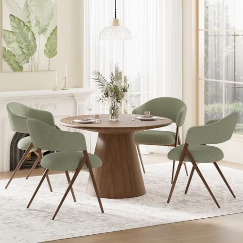 COLAMY Dining Chairs Set of 4, Mid Century Modern Dining Room Kitchen Dinner ...