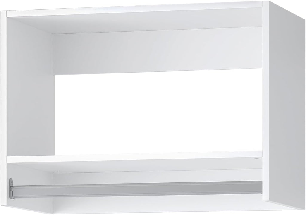 ROOMTEC 34.5" Tall Hanging Closet Unit, Modular Closet System with Hanging Rod, Wardrobe Organizer for Bedroom or Walk-in Closet, Wall Mounted, Customizable Clothes Storage Unit, White