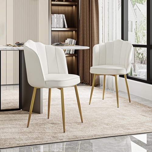 VECELO Velvet Dining Chairs Set of 2, Modern Upholstered Kitchen Chairs with ...