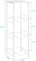 OYEAL 5 Gallon Water Bottle Jug Holder 3-Tier Water Bottle Holder Organizer with Top Shelf, Heavy Duty Water Dispenser Stand Rack for Kitchen Living Room Office, White
