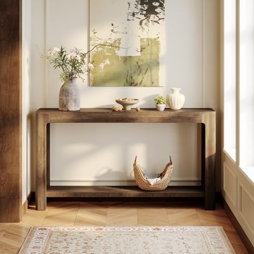Tribesigns 63 Inch Entryway Console Table, 2-Tier Farmhouse Narrow Sofa Table...