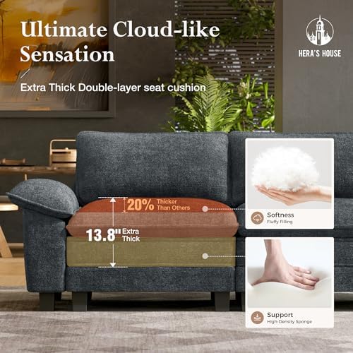 HERA'S HOUSE 2 Pieces Modular Loveseat Couch & 3-Seat Sectional Sofa Set