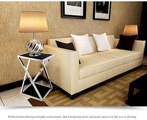Telephone Table, Stainless Steel Glass Coffee Table,Sofa Side Table/Telephone...