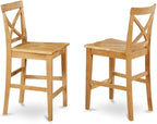 East West Furniture CAPU5H-OAK-W 5 Piece Counter Height Pub Set Includes a Rectangle Dining Table and 4 Dining Room Chairs, 36x60 Inch, Oak