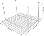 HyLoft Overhead adjustable Garage Storage Rack,Heavy Duty Steel Garage Storage System, 45-Inch x 45-Inch, White