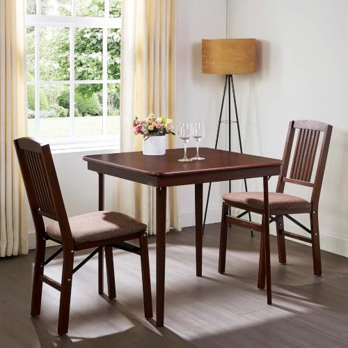 Stakmore Classic Straight Edge Square Wood Folding Table, 32x32, Espresso