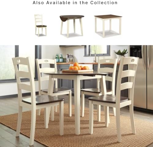 Signature Design by Ashley Ladder Back Dining Chairs Set of 2, Cream/Brown