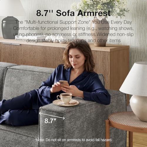 Novilla 109" Modular Sectional Sofa, No Assembly Cloud Sectional Couch w...