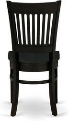 East West Furniture AMVA3-BLK-W 3 Piece Dining Table Set for Small Spaces Contains a Round Kitchen Table with Pedestal and 2 Dining Chairs, 36x36 Inch, Black