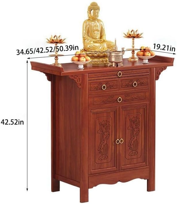 Altar Table,Buddhist Altar Cabinet,Bamboo Shrine Table, Alter Tables for Spir...