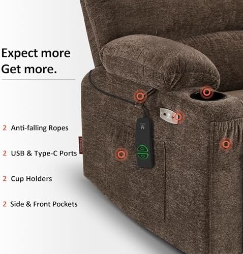 MCombo Power Lift Recliner Chair for Elderly 7095 (Medium, Coffee) | Stand As...