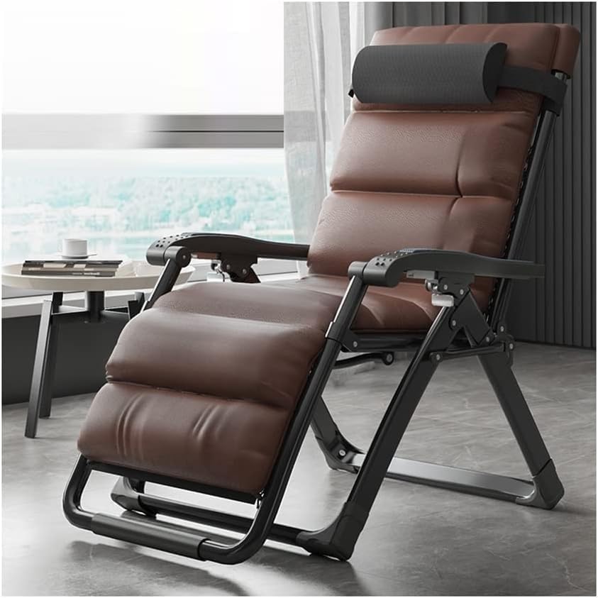 Adjustable Gravity Lounge Chair Recliners Folding Patio Lounge with Removable Pillow for Outdoor Indoor(A+Cushion C)