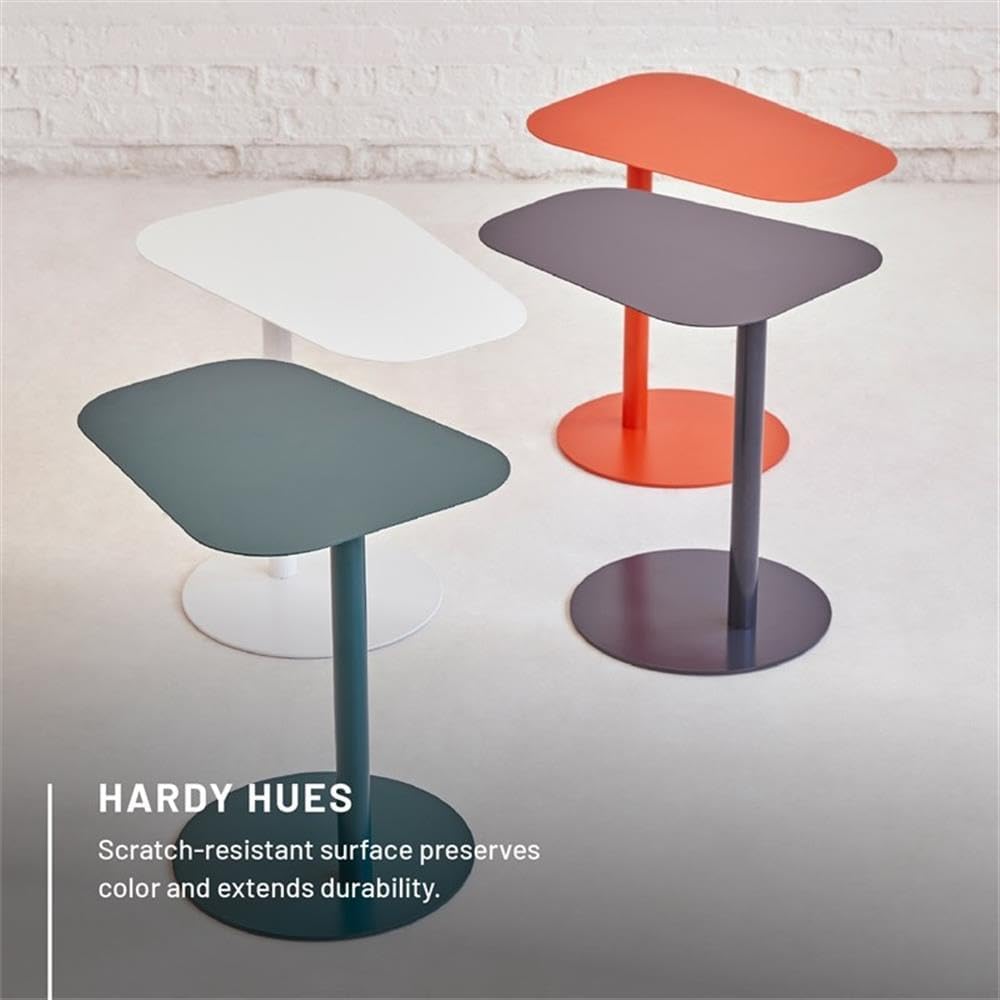 Pemberly Row Modern Metal End Table, 20 in H x 19.75 in W, C-Shaped Space-Sav...