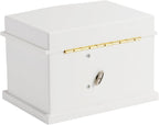 Ballerina Musical Jewelry Box with Mirror for girls，Kid's Jewelry Storage Music Chest (White-L)