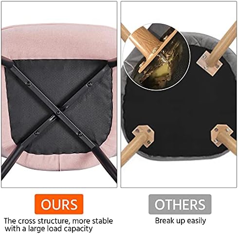 Yaheetech Accent Chair, Upholstered Armchair with Metal Legs, Pink | Linen Fa...