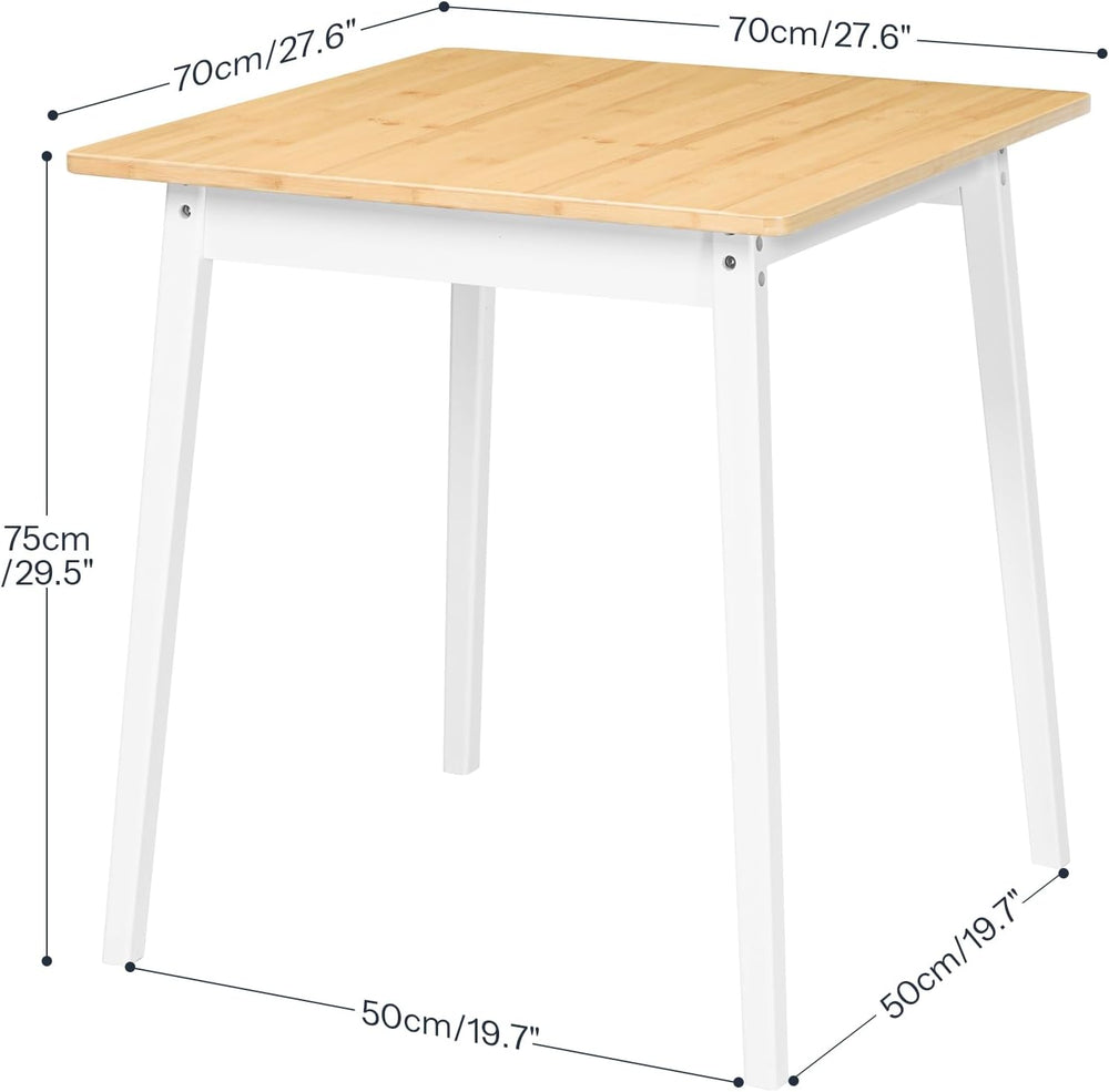 HOOBRO Bamboo Dining Table, Square Dining Table for 2, 27.6" Kitchen Tab...