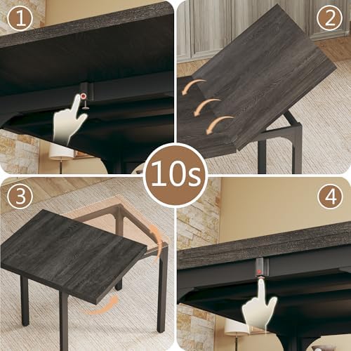 HUAHUU Dining Table Set for 4, Extendable Kitchen Table Cushion Chairs Set of...