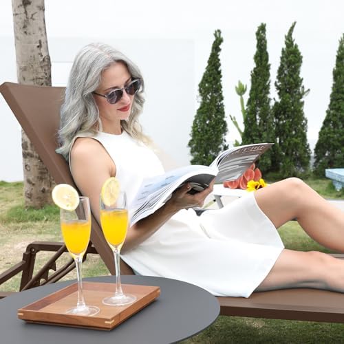 Aluminum Chaise Lounge Chair Outdoor, Foldable Patio Lounge Chair 2 Sets with...