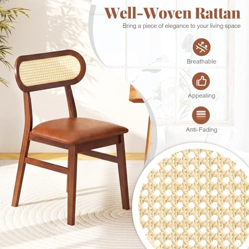 GOFLAME Wooden Dining Chairs Set of 2, Mid-Century Modern Kitchen Chairs with...
