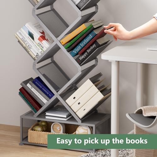 Gintan 9-Tier Modern Book Shelves with Storage, Bedroom Shelves Folding Books...