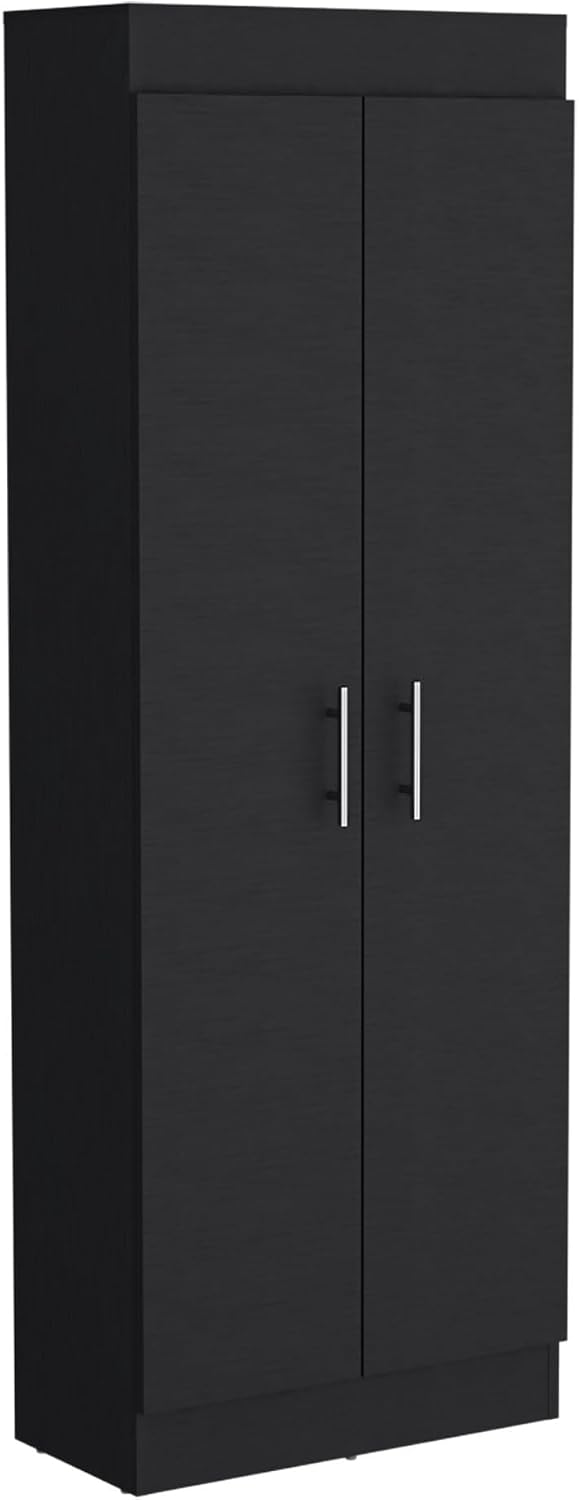 Pantry Cabinet, Space-Efficient 2-Door Design with Multiple Shelves,for Kitch...