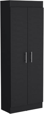 Pantry Cabinet, Space-Efficient 2-Door Design with Multiple Shelves,for Kitchen Home