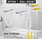 Ironing Board Holder Wall Mount, 5-Inch Wall Mount Ironing Board Hanger, Metal Holder for Laundry Room, Space-Saving & Easy Install,White