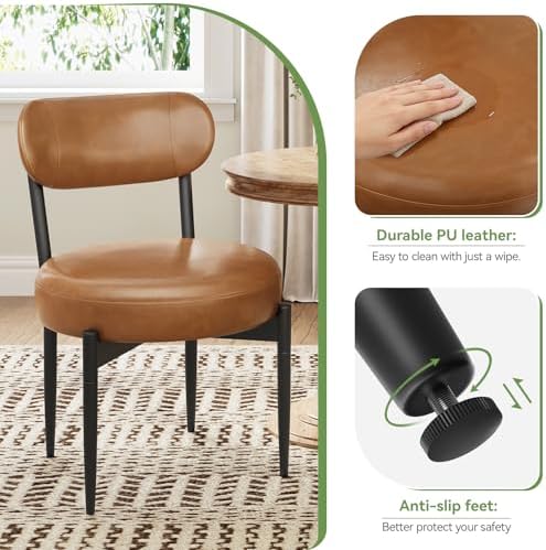 Welzona Upholstered Dining Chairs Set of 4, Dining Room Chairs with Sturdy Me...