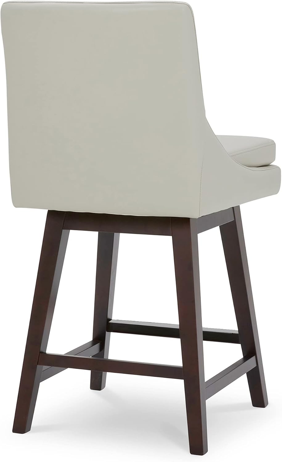 CHITA 26.8" Modern Swivel Counter Barstools, Creamy Grey Faux Leather, S...