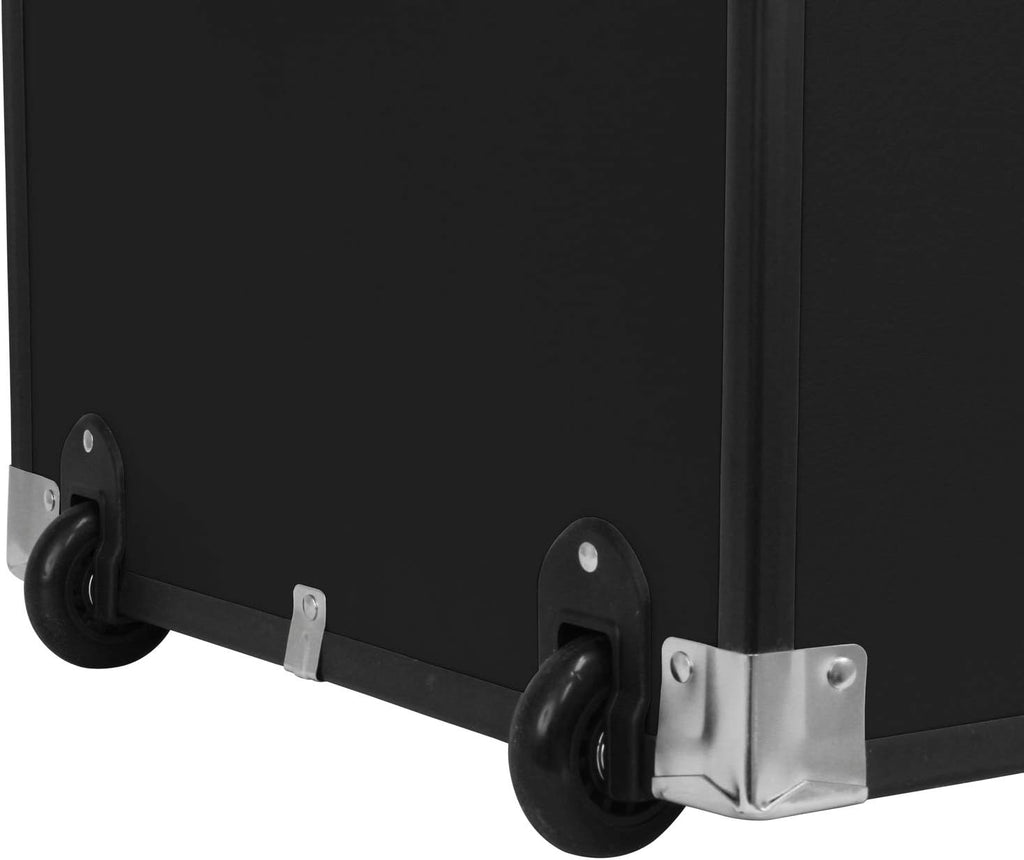 Seward Traveler Trunk with Wheels & Lock, Black, 31-Inch