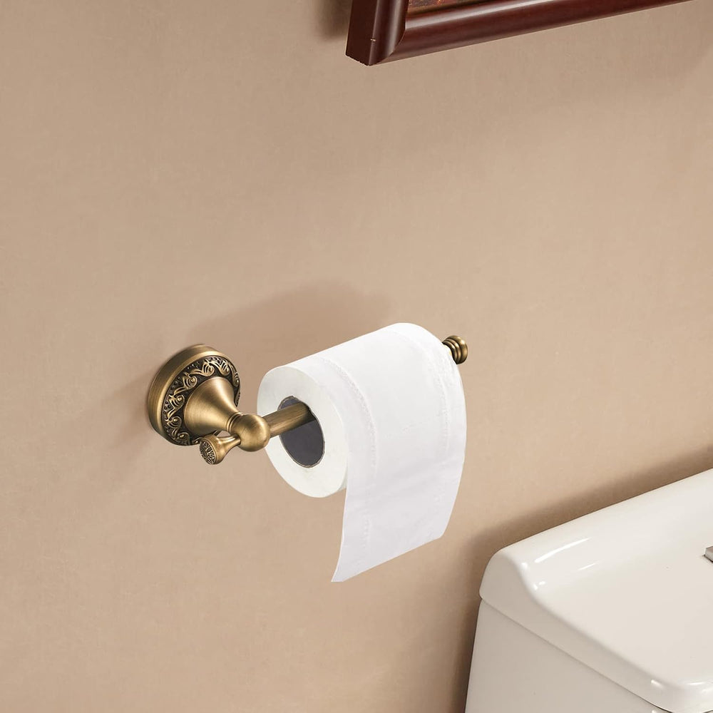 WOLIBEER Antique Brass Toilet Paper Holder, Brass Towel Ring Oval, Hand Towel...