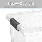 Superio Storage Bins with Lids, Clear Plastic Containers for Organizing, Stackable Totes, BPA Free, Odor Free, Organizer Boxes for Home, and Dorm (6 Pack, 36 Qt)