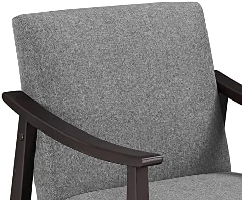 Yaheetech Accent Chairs Set of 2, Mid-Century Linen Fabric, Dark Gray
