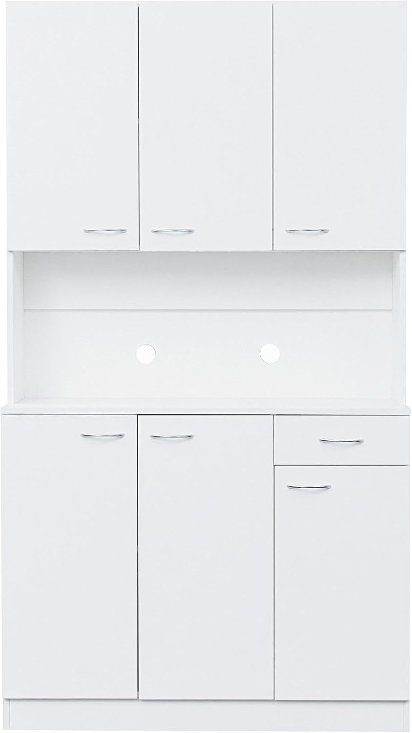 70.87" Tall Kitchen Pantry Storage Cabinet, Freestanding Wood Hutch with...