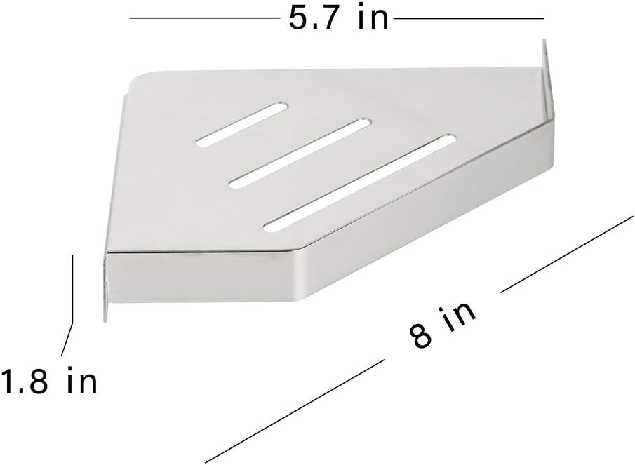Lavatory Bathroom Corner 304 Stainless Steel Shelf Wall Mount Triangular, Soap Holder,Polished