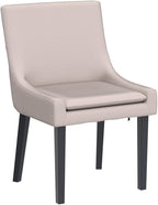 COLAMY Modern Dining Chairs Set of 2, Upholstered Corduroy Accent Side Leisure Chairs with Mid Back and Wood Legs for Living Room/Dining Room-Beige