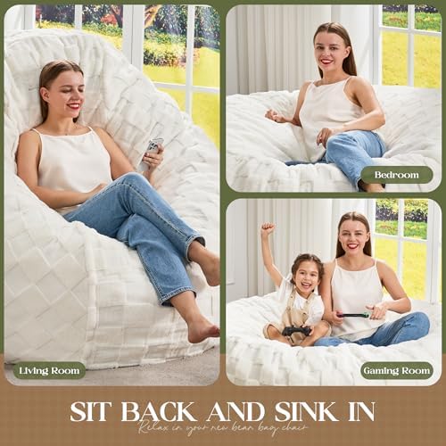 Hobestluk Adults Bean Bag Chair 4FT Big BeanBag Chair Extra Large Oversized |...