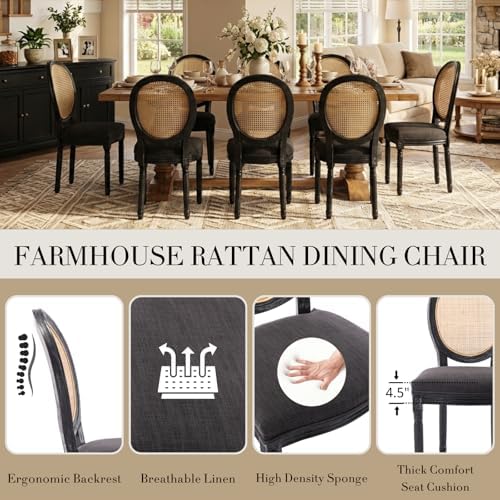 Farmhouse Dining Chairs Set of 2, French Country Dining Room Chairs