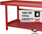 AFF Workbench - Heavy Duty Work Table with Storage Shelf - 1300 LB Capacity (Multiple Sizes available)
