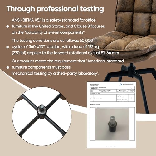KEEZY Swivel Dining Chairs Set of 4, 360°AUTO Swivel Cat Scratch Resistant Fa...