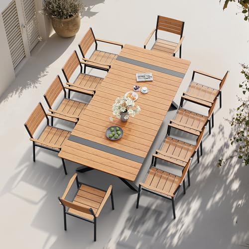 Pellebant 11-Piece Outdoor Patio Dining Table Set for 10 Person
