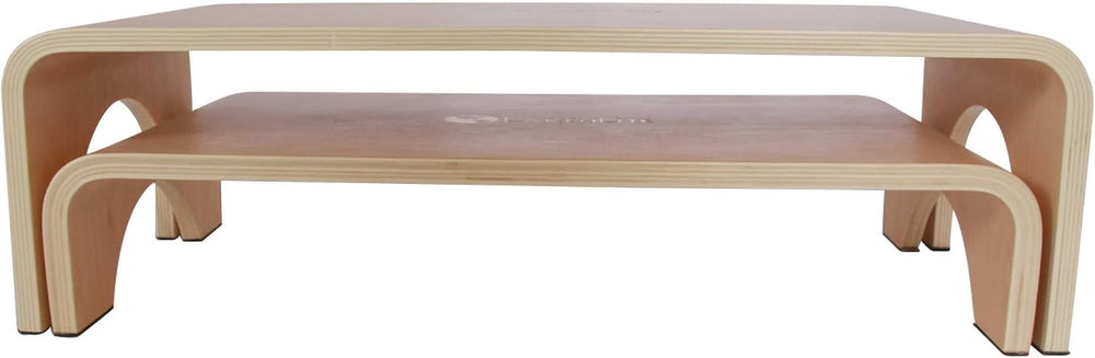 EARTHLITE Wooden Step Stool - Beautiful Finish, Large Surface, Strong & S...