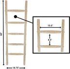 Blanket Ladder Wood Quilt Rack |5 ft Decorative Wooden Ladder | Rustic Ladder Decor for Living Room, Perfect Blanket Ladder Rack Stand & Holder, Ideal for Blankets, Throws, Quilts