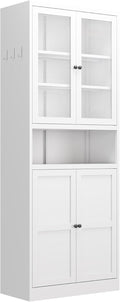 Metal Kitchen Pantry Cabinet - 72" Tall Storage with Adjustable Shelves and Heavy Duty Stainless Steel Frame, Freestanding Cabinet for Kitchen/Pantry/Bathroom