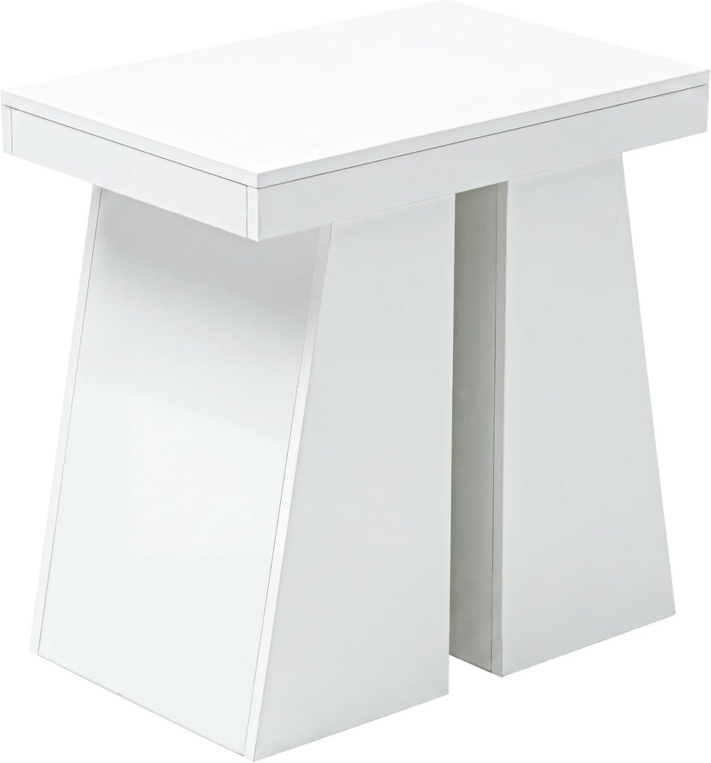 LITTLE TREE End Table for Couch, 24" Large Wooden End Table with Trapezo...